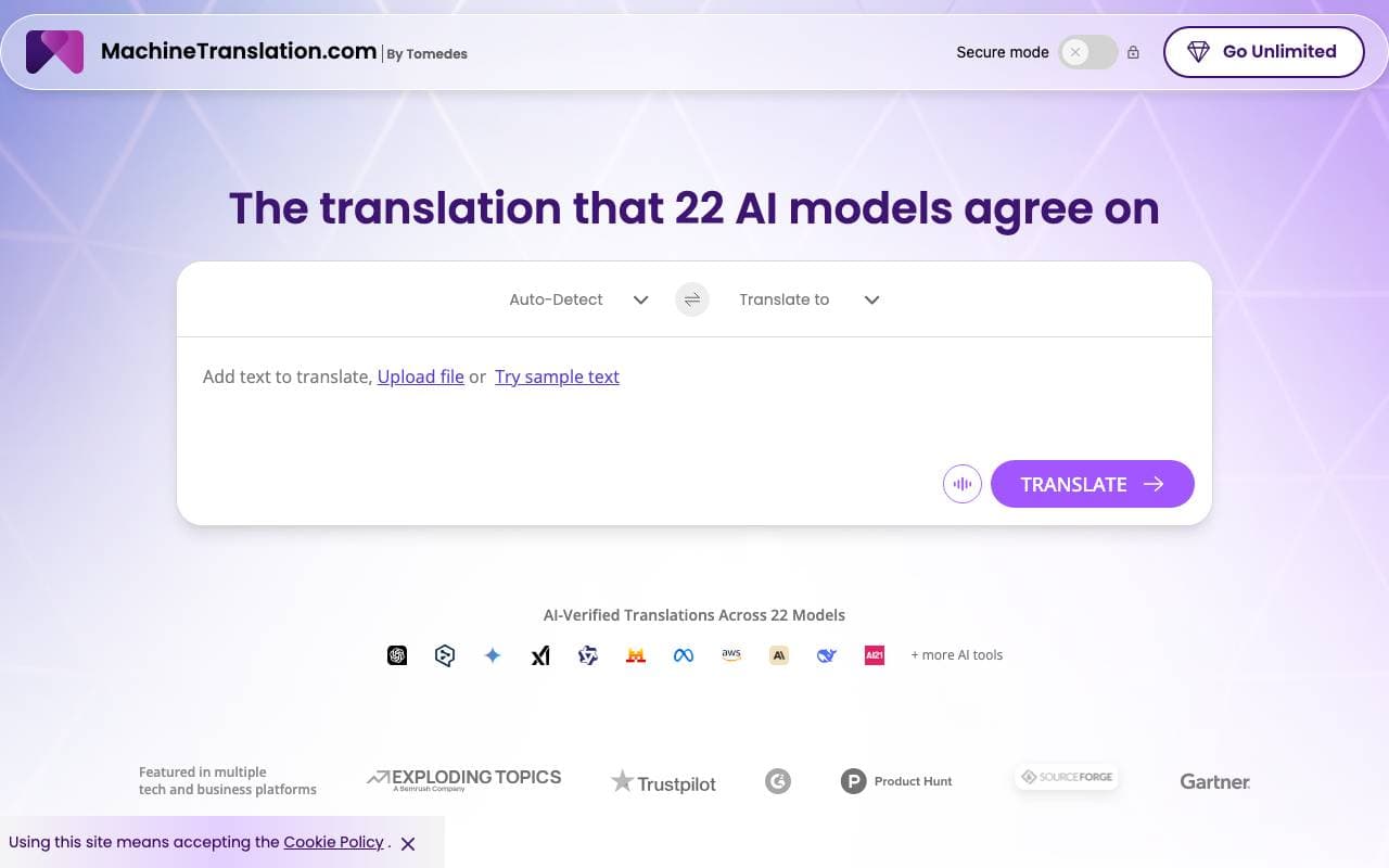 MachineTranslation interface preview