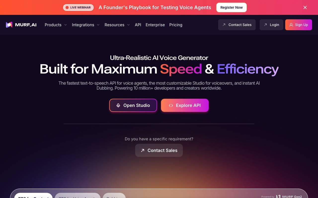 Murf Ai interface preview