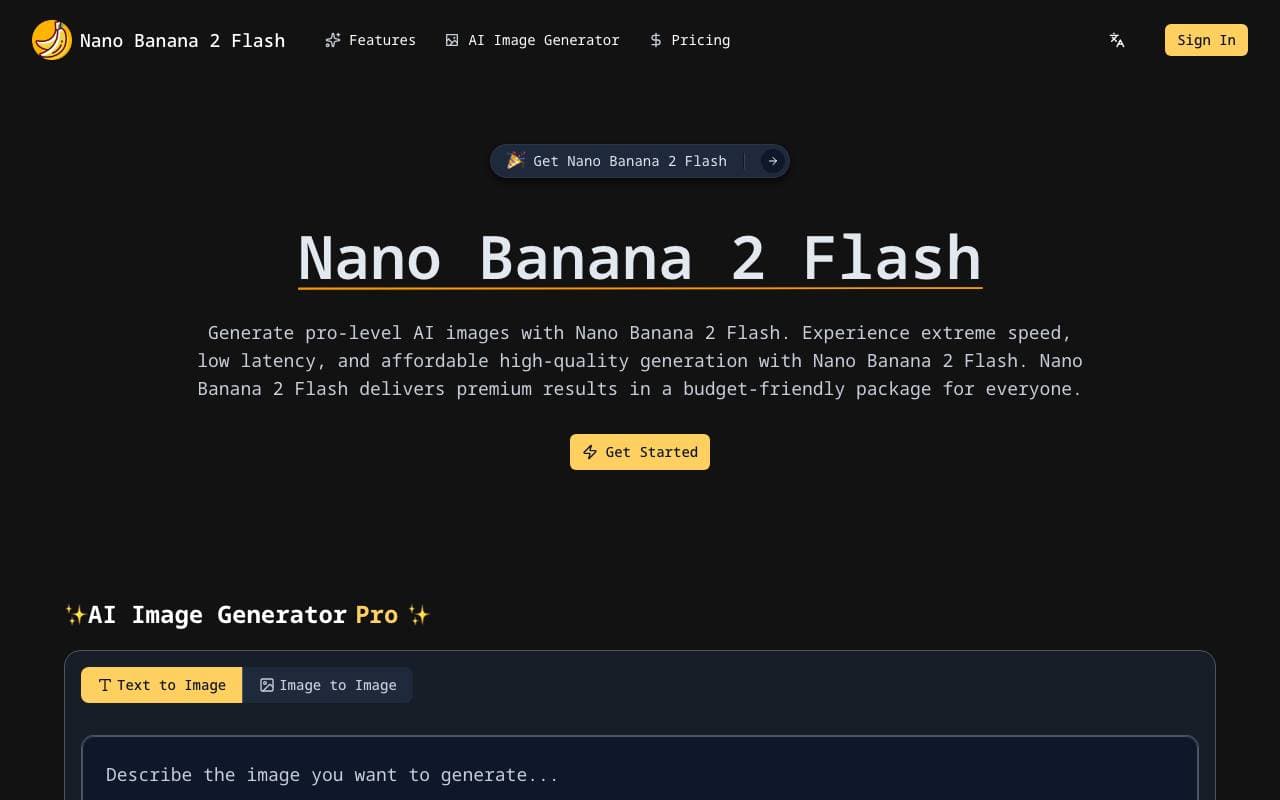 Nano Banana 2 Flash interface preview