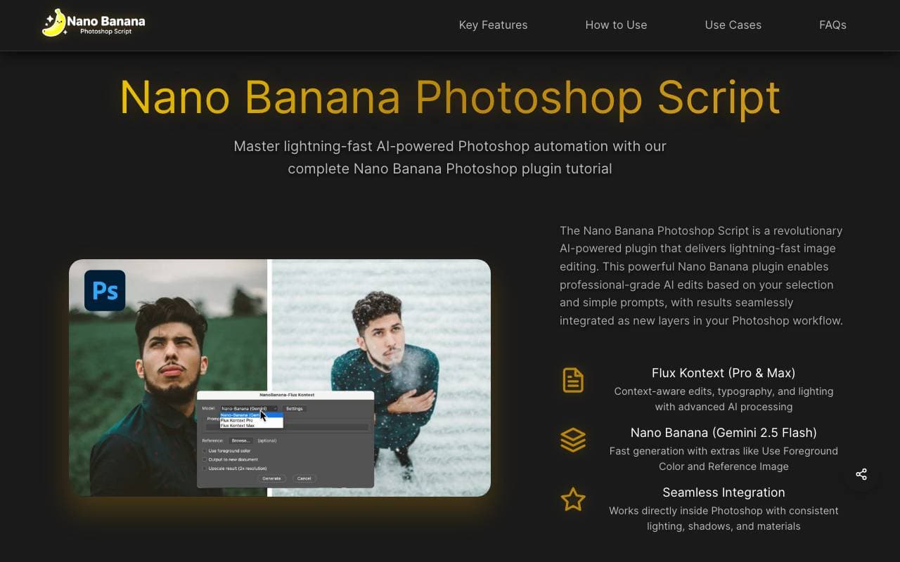 Nano Banana Photoshop Script interface preview
