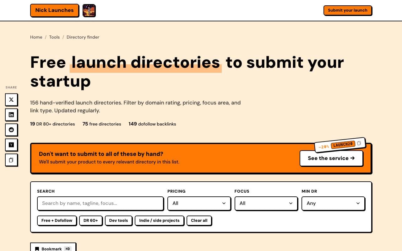 Nick Launches Directory Finder interface preview