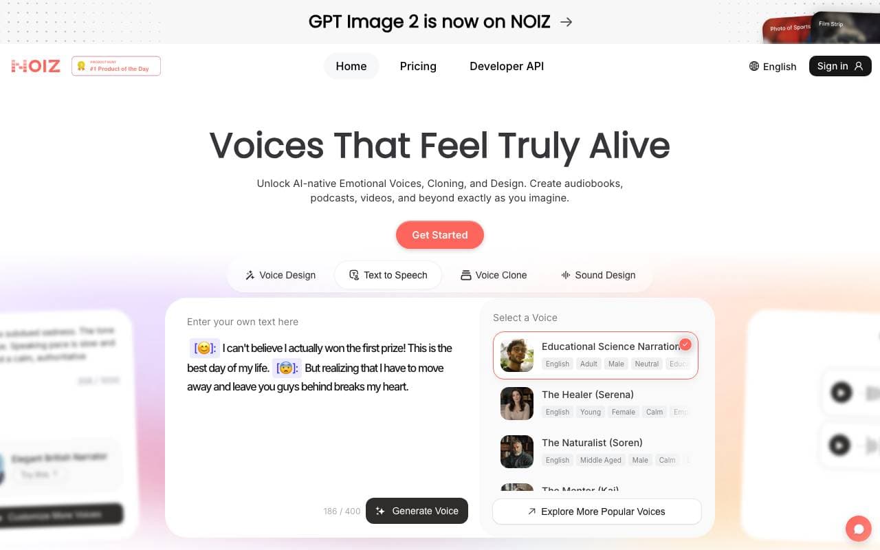Noiz AI interface preview