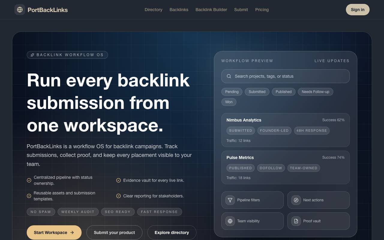 PortBackLinks interface preview