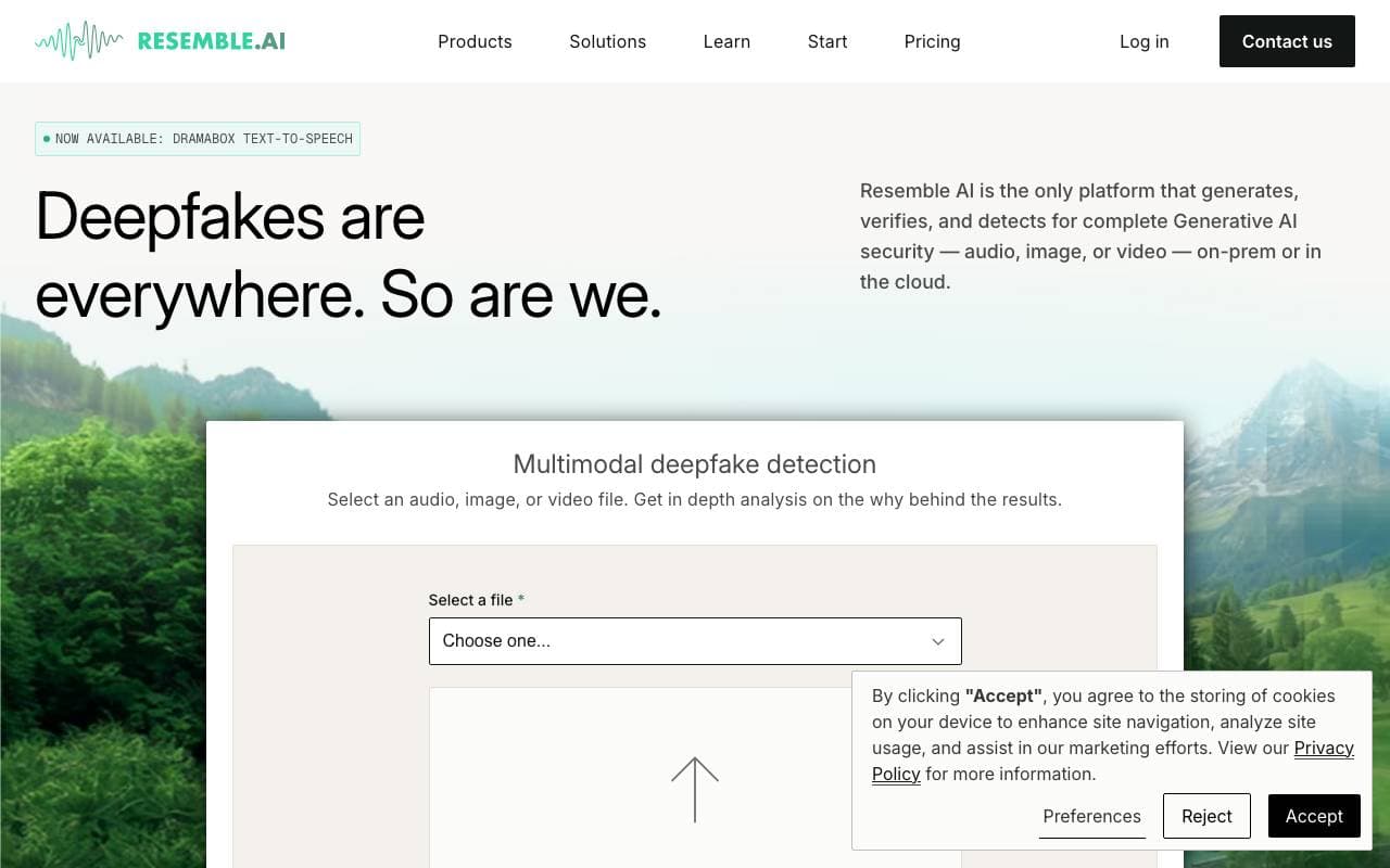 Resemble AI interface preview