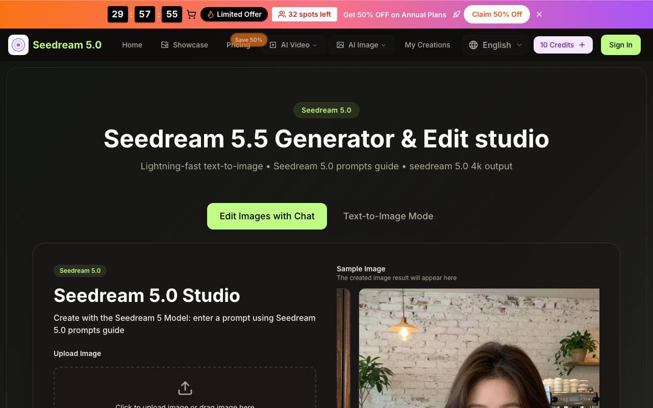 seedream5 ai interface preview
