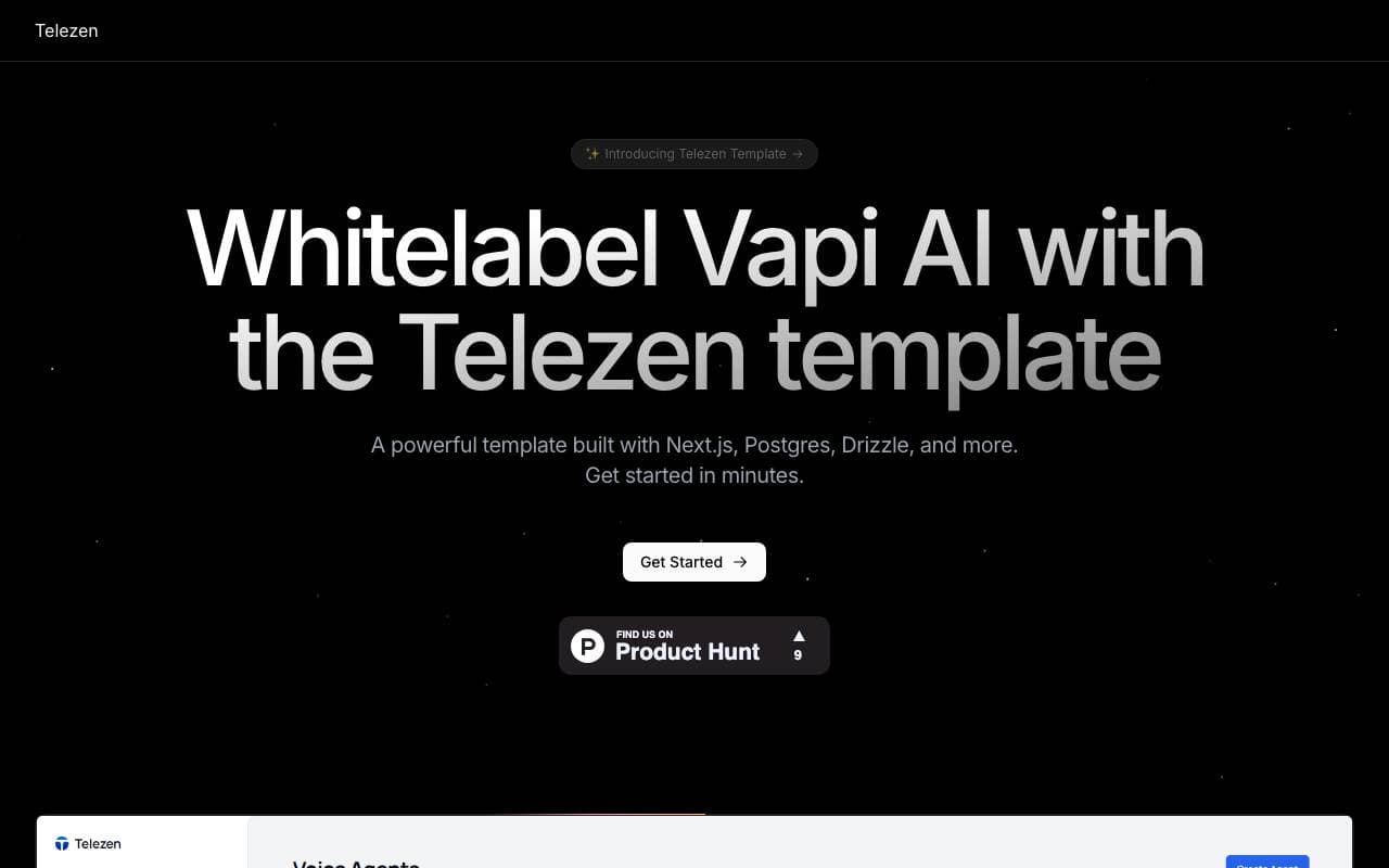 Telezen Template interface preview
