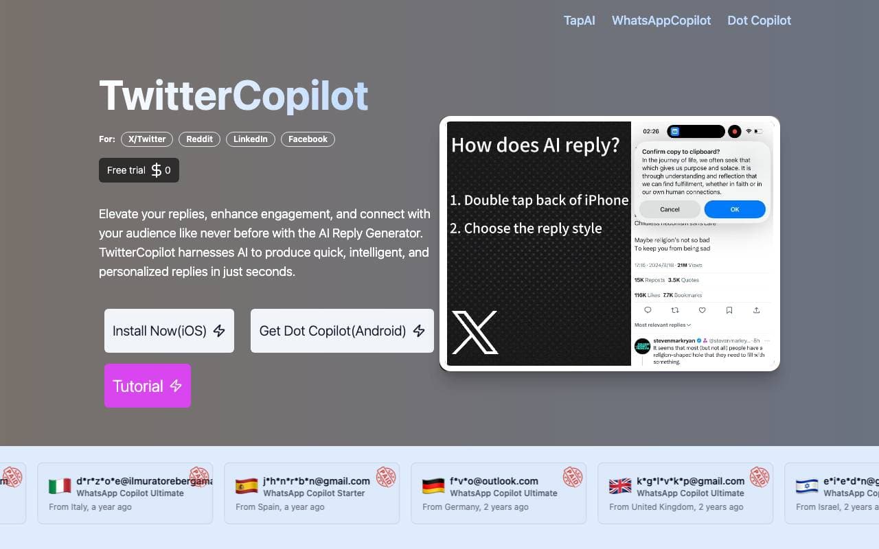 TwitterCopilot interface preview