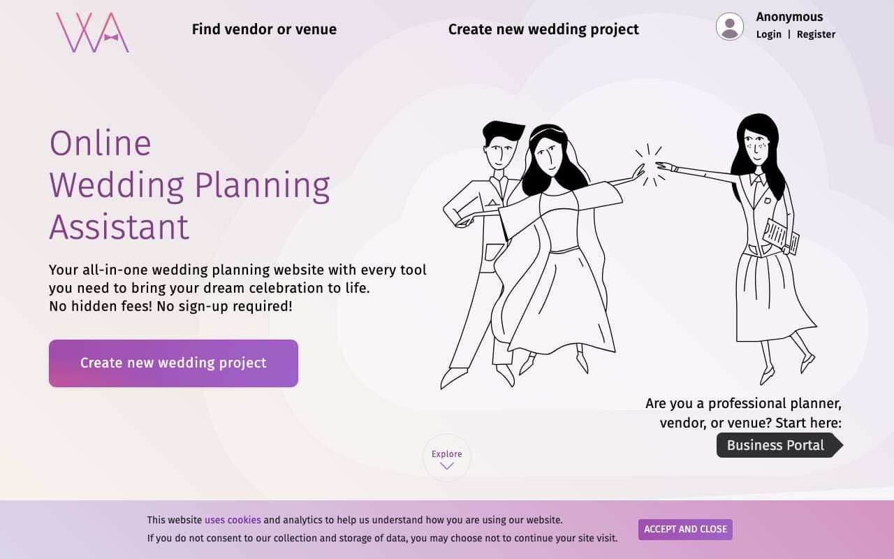 Wedding Planning Assistant interface preview
